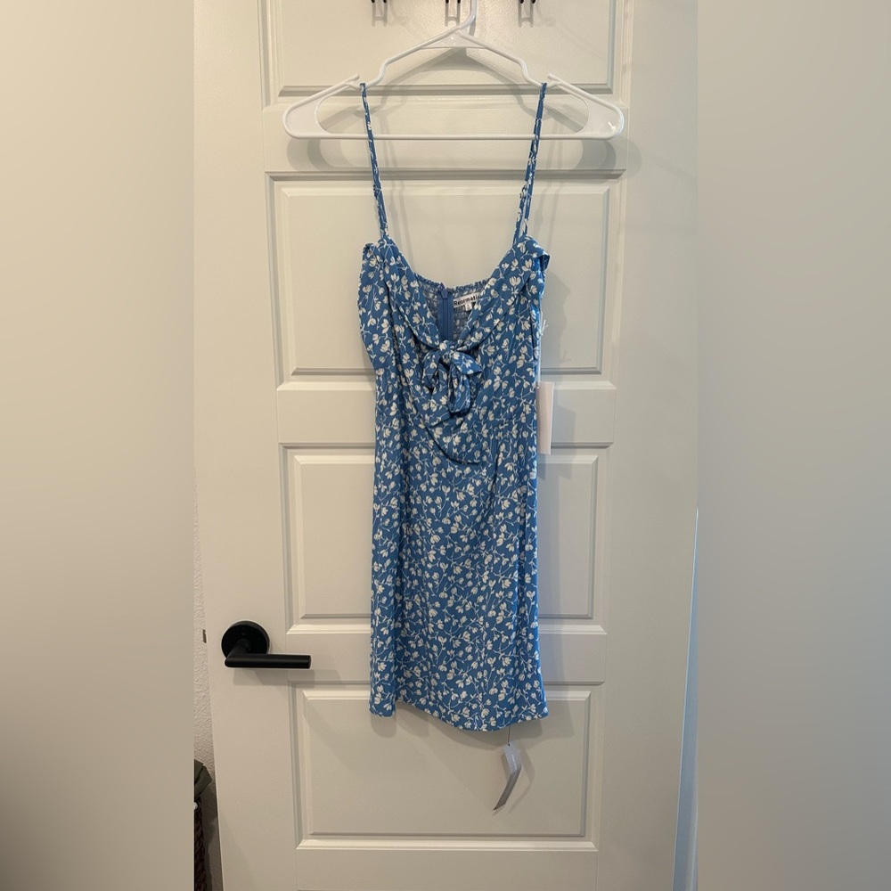Blue Floral Spaghetti Strap Sundress